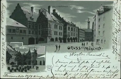 Muenchen Mondscheinkarte Kgl. Hofbraeuhaus Inneres Kat. Muenchen