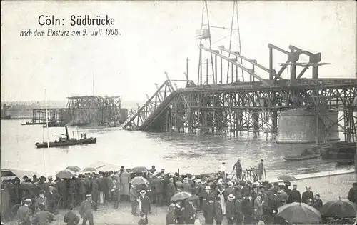 Koeln Rhein Coeln Suedbruecke 09.07.1908 Dampfschiff Kat. Koeln