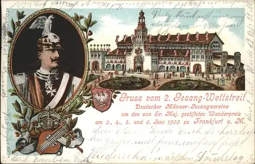 Frankfurt Main Gesang Wettstreit Kaiser Wappen 1903 Kat. Frankfurt am Main