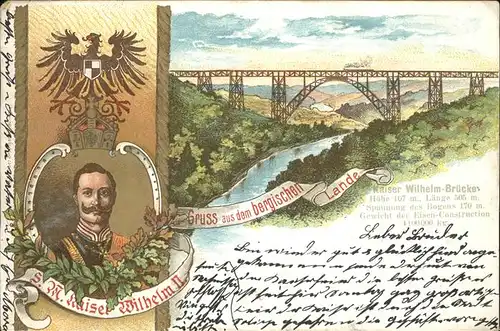 Solingen Kaiser Wilhelm II Eisenbahnbruecke Wappen Kat. Solingen
