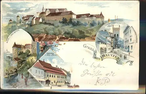 Bautzen Schlossstr. Eselberg Gasthaus Gold. Loewen Kat. Bautzen