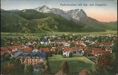 Partenkirchen Gesamtansicht Zugspitze Kat. Garmisch Partenkirchen