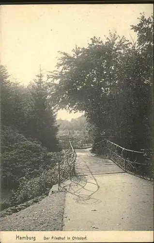 Hamburg Friedhof in Ohlsdorf Bruecke Kat. Hamburg