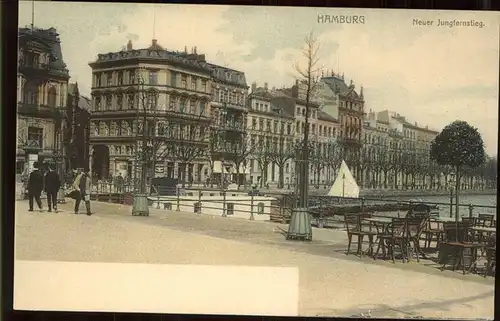 Hamburg Neuer Jungfernstieg Terrasse Kat. Hamburg