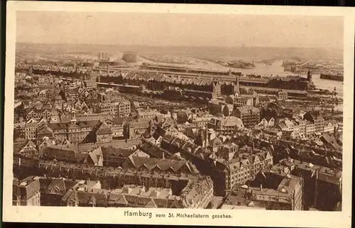 Hamburg Blick vom St. Michaelisturm Kat. Hamburg