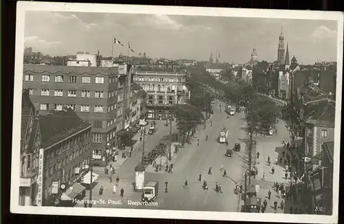 Hamburg St. Pauli Reeperbahn Strassenbahn Autos Kat. Hamburg