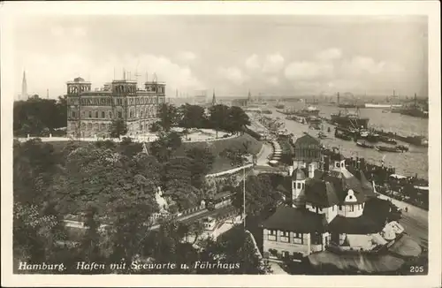 Hamburg Hafen Seewarte Faehrhaus Schiffe Kat. Hamburg