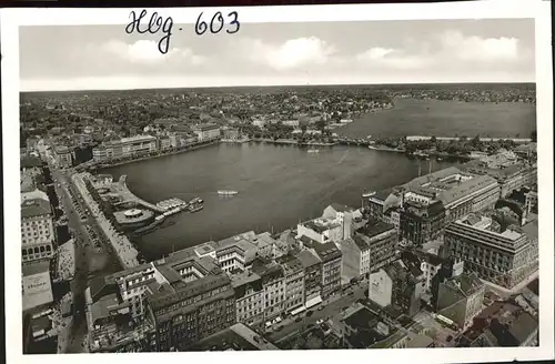 Hamburg Fliegeraufnahme Binnen  und Aussenalster Kat. Hamburg