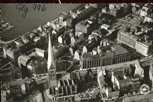 Hamburg Fliegeraufnahme St.Petrikirche Kat. Hamburg