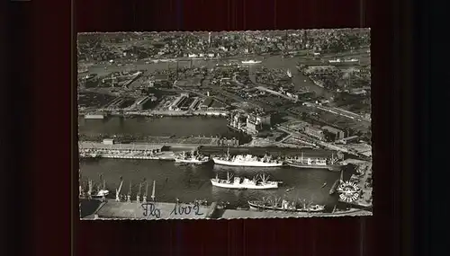 Hamburg Fliegeraufnahme Hafen Schiffe Kat. Hamburg