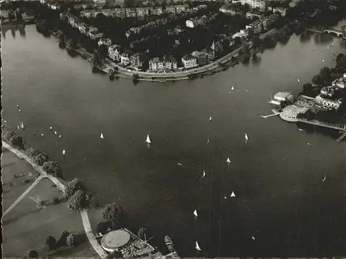 Hamburg Fliegeraufnahme Aussenalster Kleines Faehrhaus Bellevue Kat. Hamburg