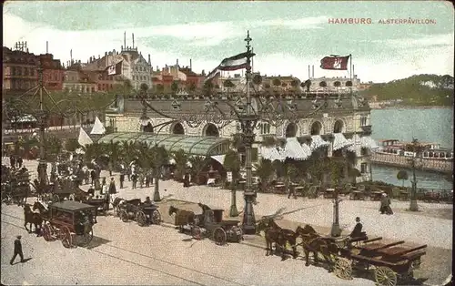 Hamburg Alsterpavillon Pferdewagen Kat. Hamburg