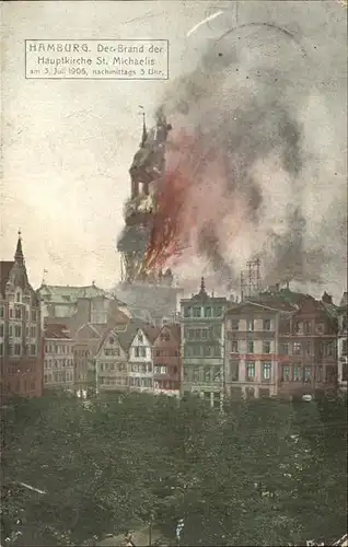 Hamburg Brand Hauptkirche St. Michaelis 3. Juli 1906 Kat. Hamburg