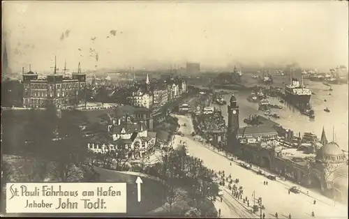 Hamburg St. Pauli Faehrhaus am Hafen John Todt Kat. Hamburg