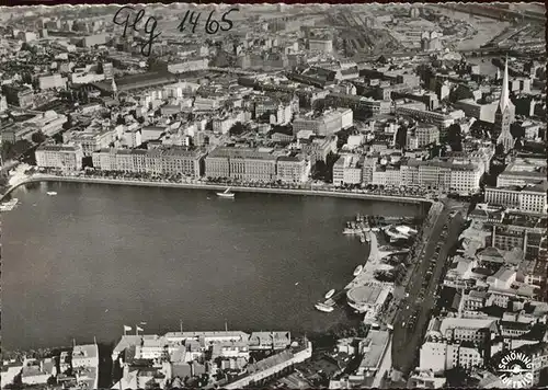 Hamburg Fliegeraufnahme Binnenalster Jungfernstieg Ballindamm Kat. Hamburg