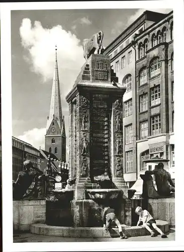 Hamburg Petrikirche Moenckbergbrunnen Kinder Kat. Hamburg