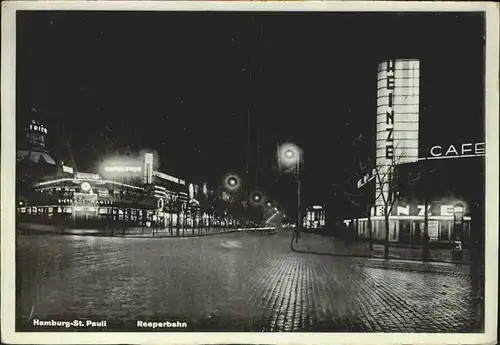 Hamburg St. Pauli Reeperbahn bei Nacht Kat. Hamburg