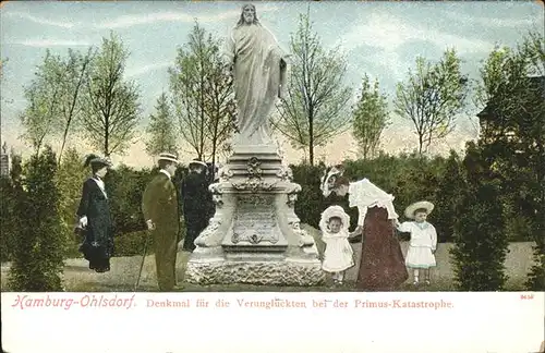 Ohlsdorf Hamburg Denkmal fuer die Verunglueckten bei Primus Katastrophe Kat. Hamburg