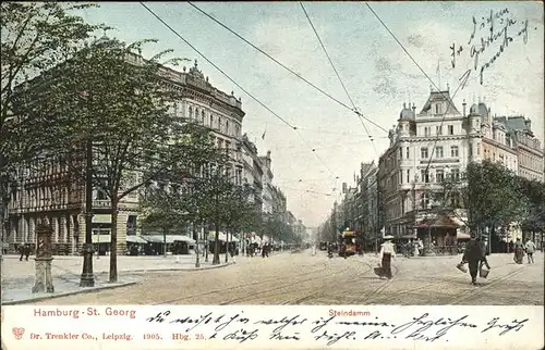 Hamburg St. Georg Steindamm Strassenbahn Kat. Hamburg