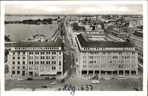 Hamburg Rathausmarkt mit Foelschblock Fliegeraufnahme Autos Kat. Hamburg