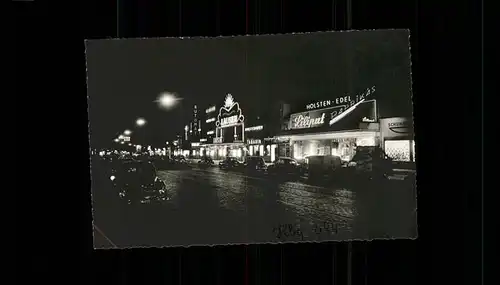 Hamburg St. Pauli Reeperbahn bei Nacht Autos Kat. Hamburg