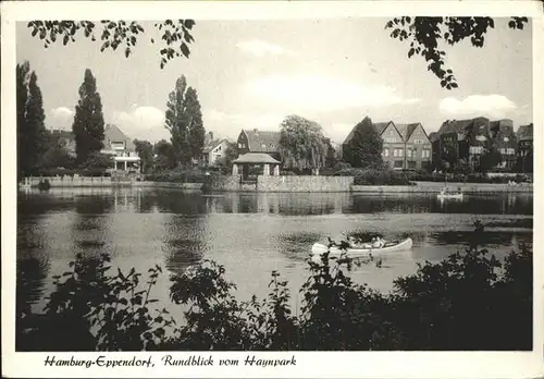 Hamburg Eppendorf Haynpark Ruderboot Kat. Hamburg