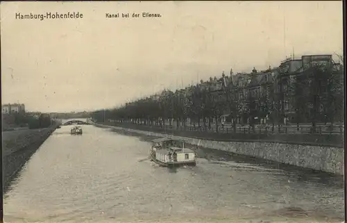 Hamburg Hohenfelde Kanal bei der Ellenau Schiffe Kat. Hamburg