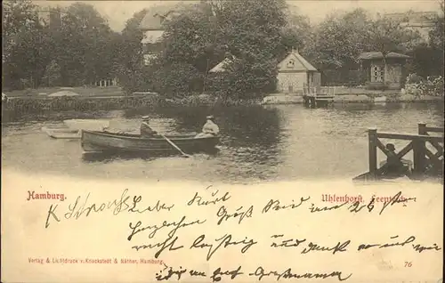 Hamburg Uhlenhorst See Ruderboot Kat. Hamburg