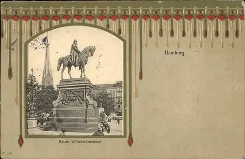 Hamburg Kaiser Wilhelm Denkmal Kat. Hamburg