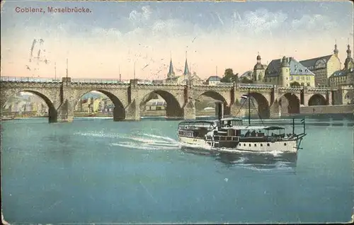 Coblenz Koblenz Moselbruecke Schiff Kat. Koblenz