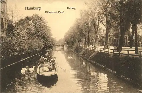 Hamburg Hofweg Uhlenhorst Kanal Schwaene Kat. Hamburg