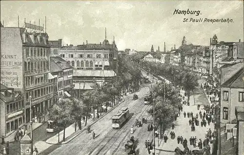 Hamburg St. Pauli Reeperbahn Strassenbahn Kat. Hamburg