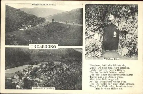 Treseburg Harz Geschichte Wilhelms Blick Bodetal Iresburg Kat. Treseburg