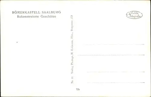 Saalburg Saale Roemerkastell Geschuetze Kat. Saalburg Ebersdorf