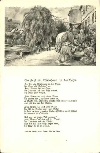 Lahntal Wirtshaus an der Lahn Spruch Gedicht Kat. Lahntal