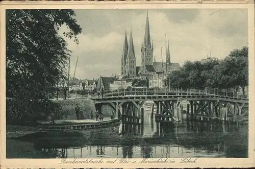 Luebeck Dankwartsbruecke Petri Marienkirche Kat. Luebeck