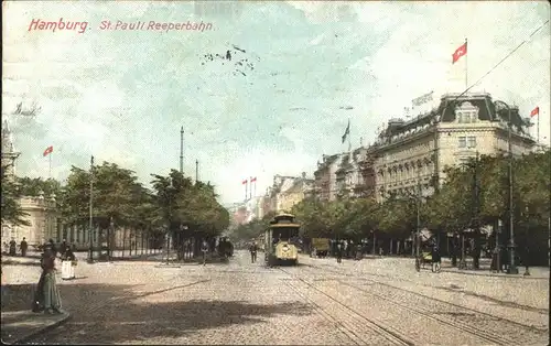 Hamburg St. Pauli Reeperbahn Strassenbahn Kat. Hamburg