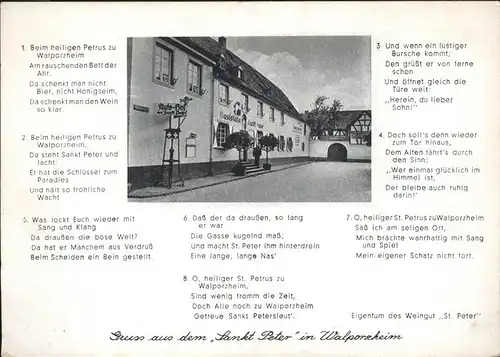 Walporzheim Sankt Peter Weingut Reime Verse Kat. Bad Neuenahr Ahrweiler