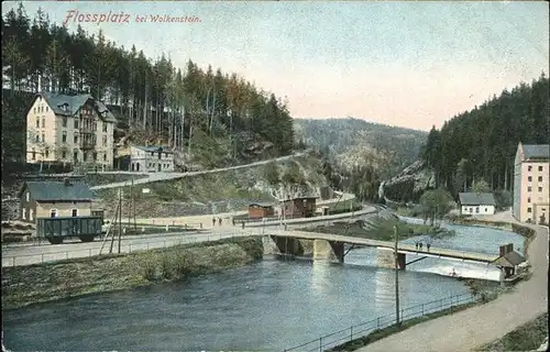 Wolkenstein Erzgebirge Flossplatz Bruecke Kat. Wolkenstein