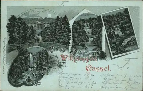 Kassel Wilhelmshoehe Aquadukt Teufelsbruecke Wasserfall Kat. Kassel