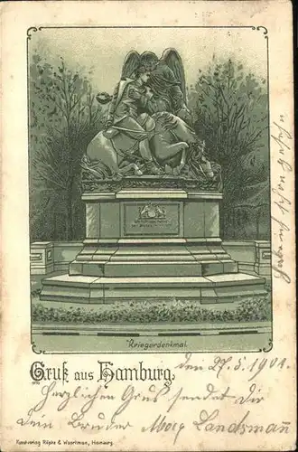 Hamburg Kriegerdenkmal Kat. Hamburg