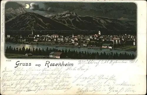Rosenheim Bayern bei Nacht Kat. Rosenheim