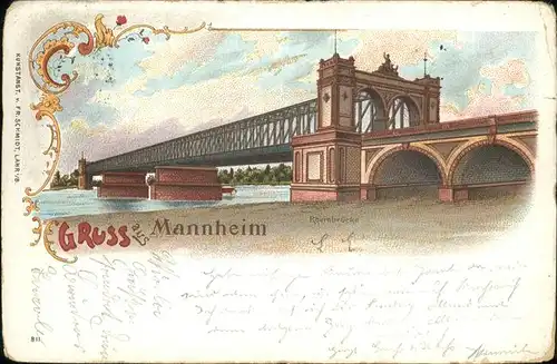 Mannheim Rheinbruecke Kat. Mannheim