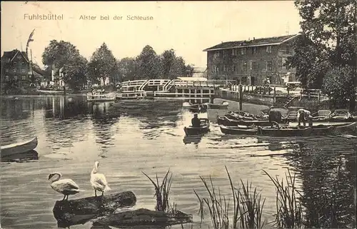 Hamburg Alsterpartie an der Schleuse Kat. Hamburg