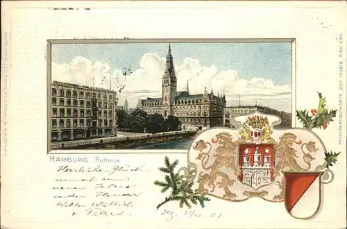 Hamburg Rathaus Wappen Kat. Hamburg