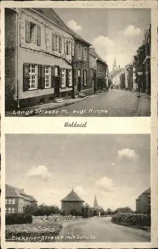 Waldniel Lange Strasse mit ev Kirche Eickener Strasse mit Schule Kat. Schwalmtal