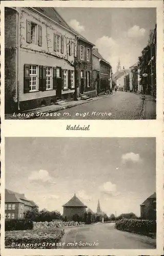 Waldniel Lange Strasse mit ev Kirche Eickener Strasse mit Schule Kat. Schwalmtal