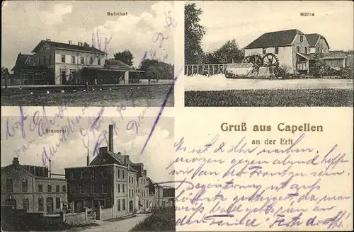 Kapellen Erft Bahnhof Brauerei Muehle Feldpost Kat. Grevenbroich