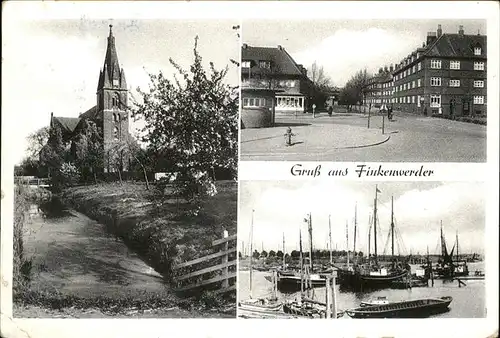 Finkenwerder Kirche Hafen Strasse Kat. Hamburg