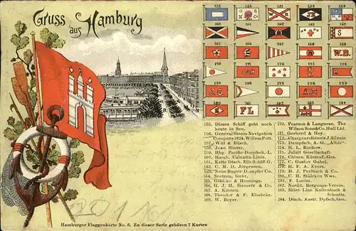 Hamburg Wappen Schifffahrts Flaggen und ihre Bedeutung Kat. Hamburg